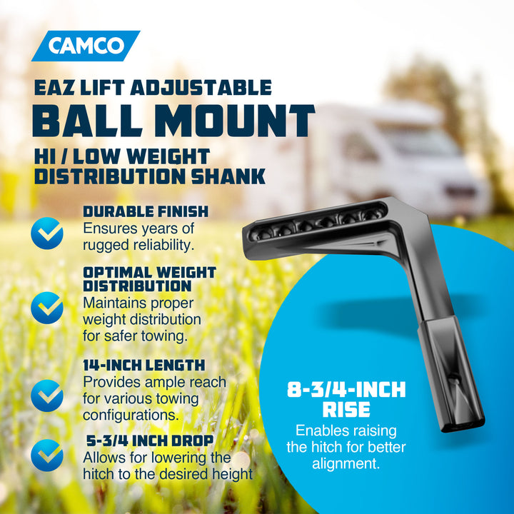 Camco Lift 14 x 5.75 x 8.75 inch RV Weight Distribution Shanks, Black (Open Box) - VMInnovations