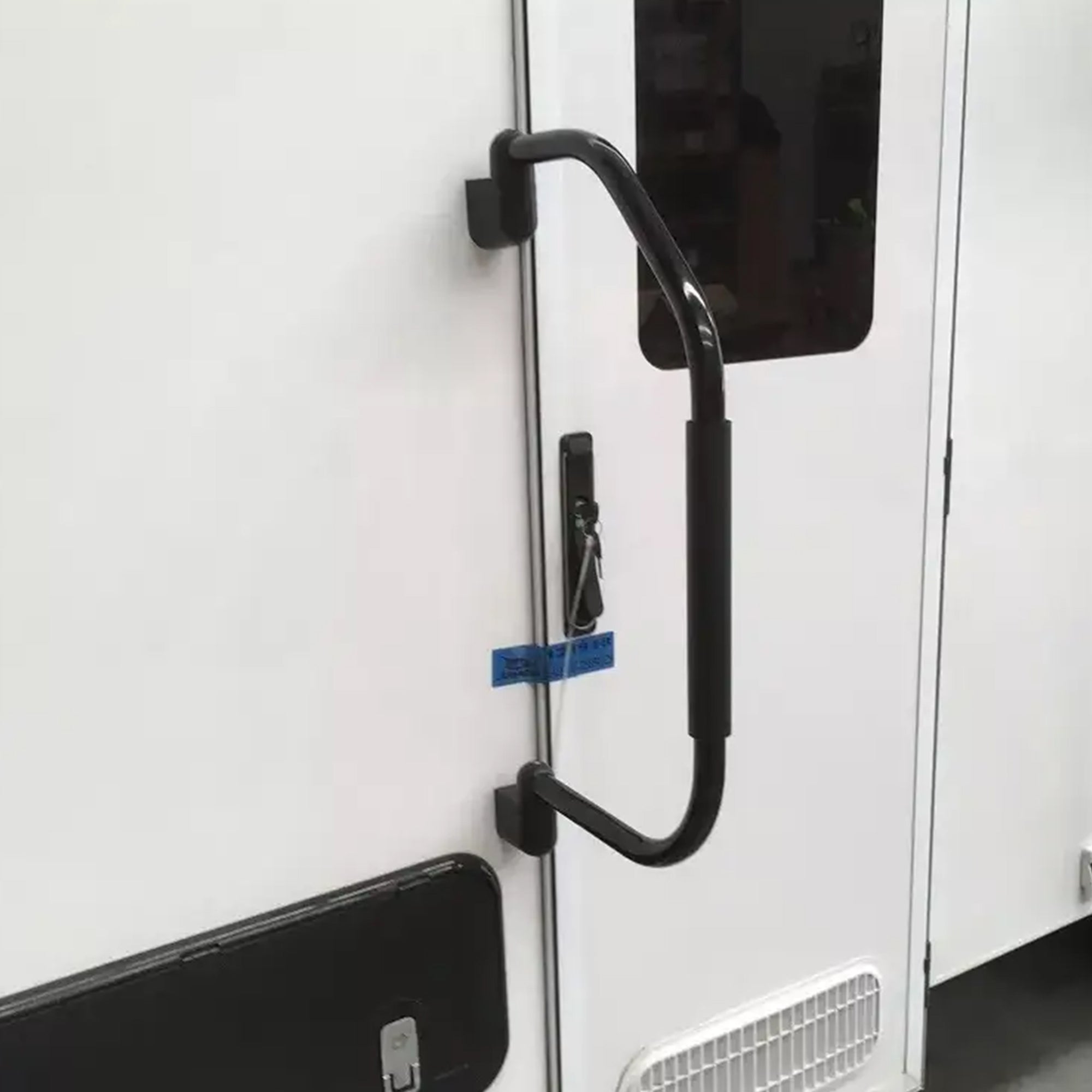 Camco Fold Away RV Grab Handle, Portable Safety Grip for RV, Black(Open Box) - VMInnovations