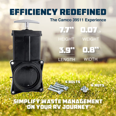 Camco 39511 3 inch Replacement Waste Valve with Metal Handle for RV Water Tanks - VMInnovations