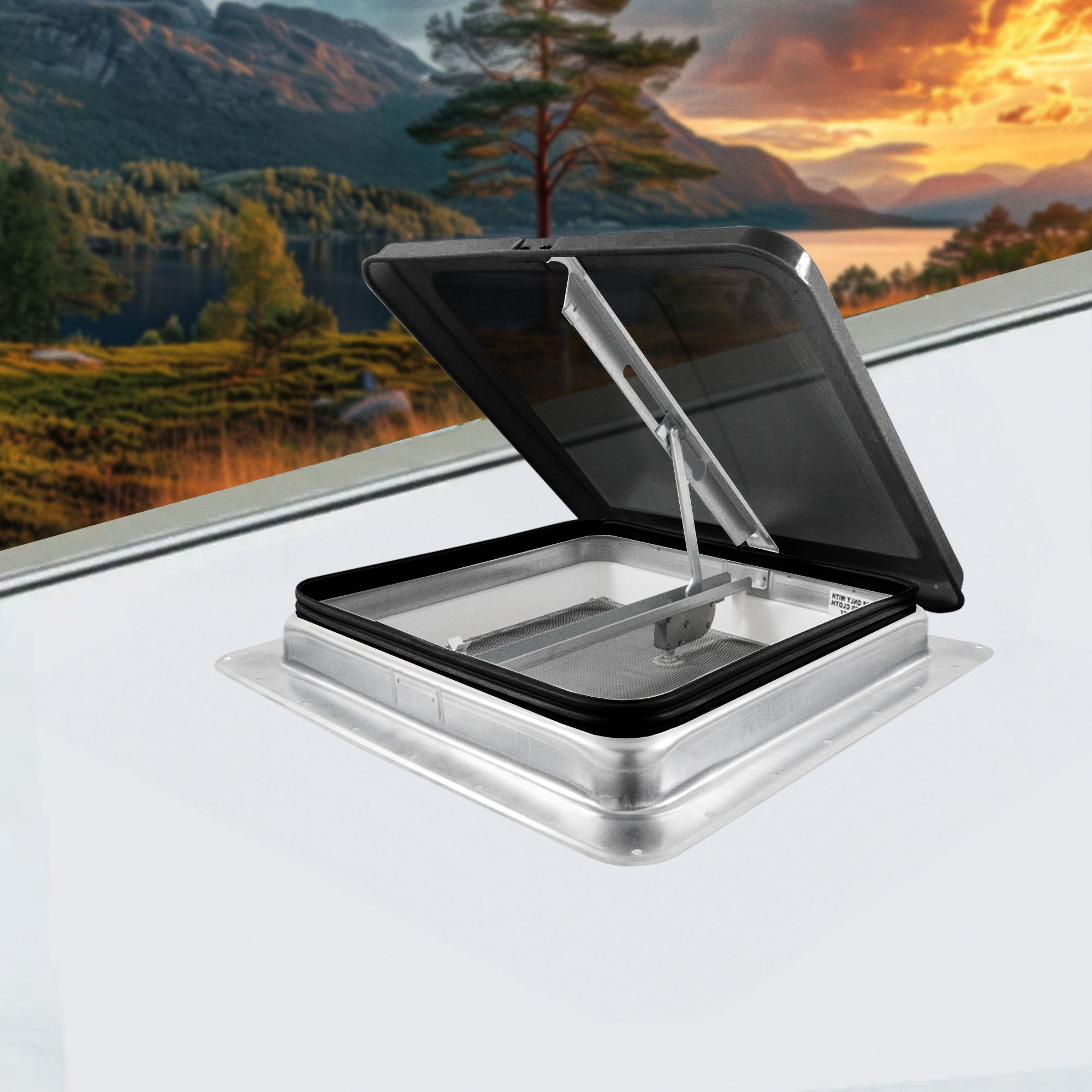 Camco Vent Lid for 14 x 14 Inch Vents Fits with Jensen Pre 1994 Models, Smoke - VMInnovations