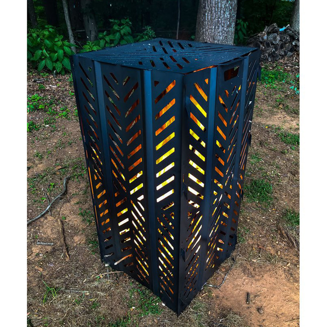 51250 Outdoor Yard Debris Burn Bin Incinerator w/ Lid, Large, 45 Inch (Open Box)