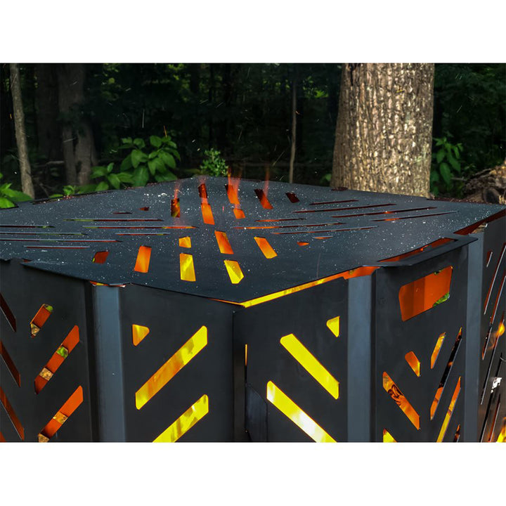 51250 Outdoor Yard Debris Burn Bin Incinerator w/ Lid, Large, 45 Inch (Open Box)