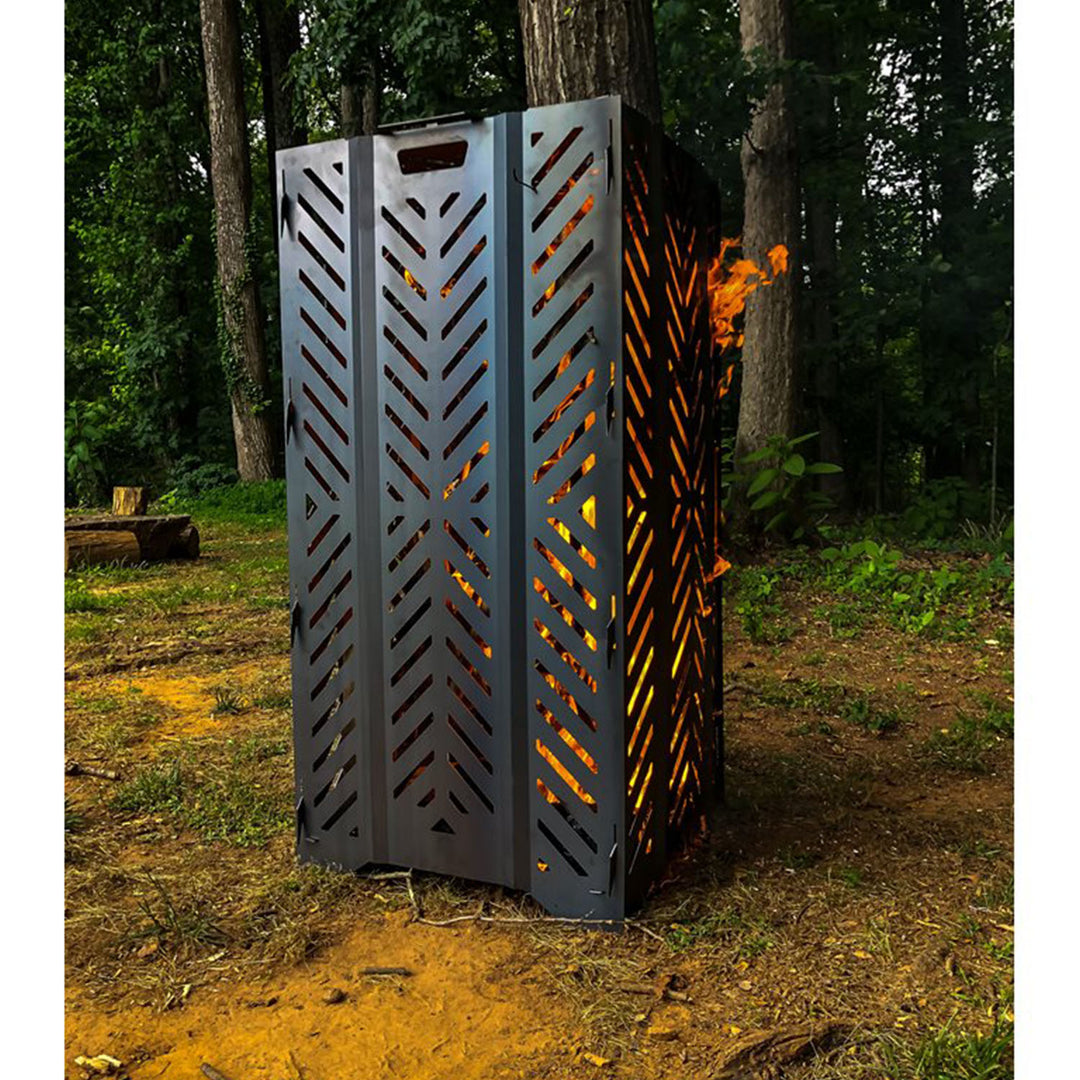 51250 Outdoor Yard Debris Burn Bin Incinerator w/ Lid, Large, 45 Inch (Open Box)