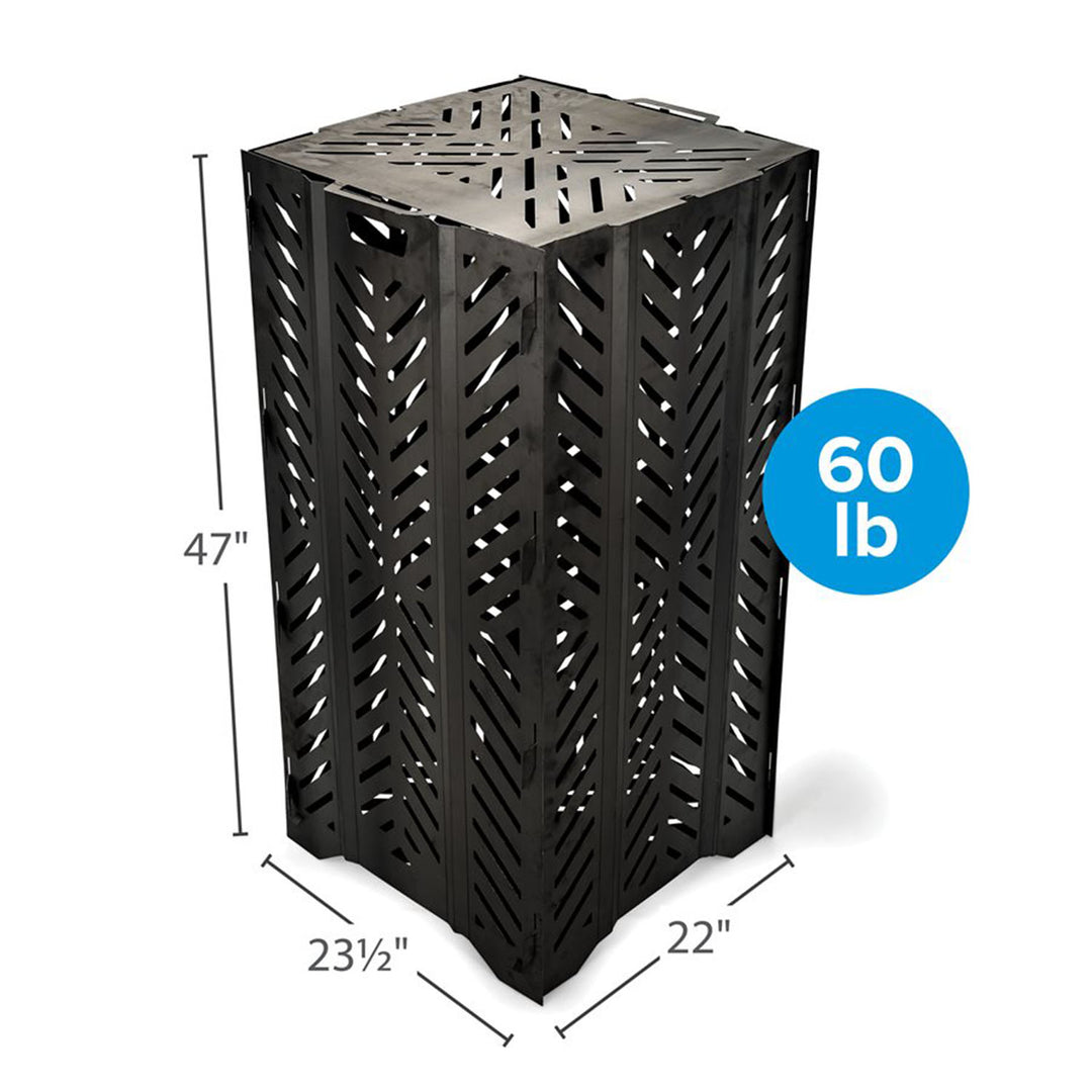 51250 Outdoor Yard Debris Burn Bin Incinerator w/ Lid, Large, 45 Inch (Open Box)