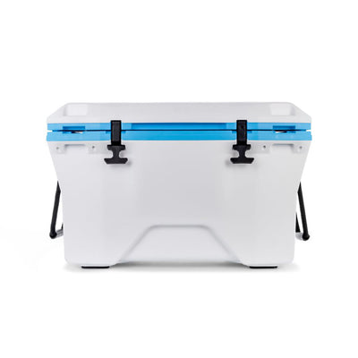 Camco Cooler w/ Storage Tray and Bottle Opener, 30 Qt, Cyan & White (Open Box)