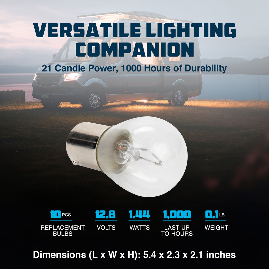 Camco 54788 Replacement 1141 Style Light Bulbs for Auto, (10 Pack) (Open Box)