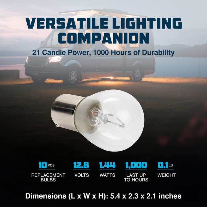 Camco 54788 Replacement 1141 Style Light Bulbs for Auto, (10 Pack) (Open Box)