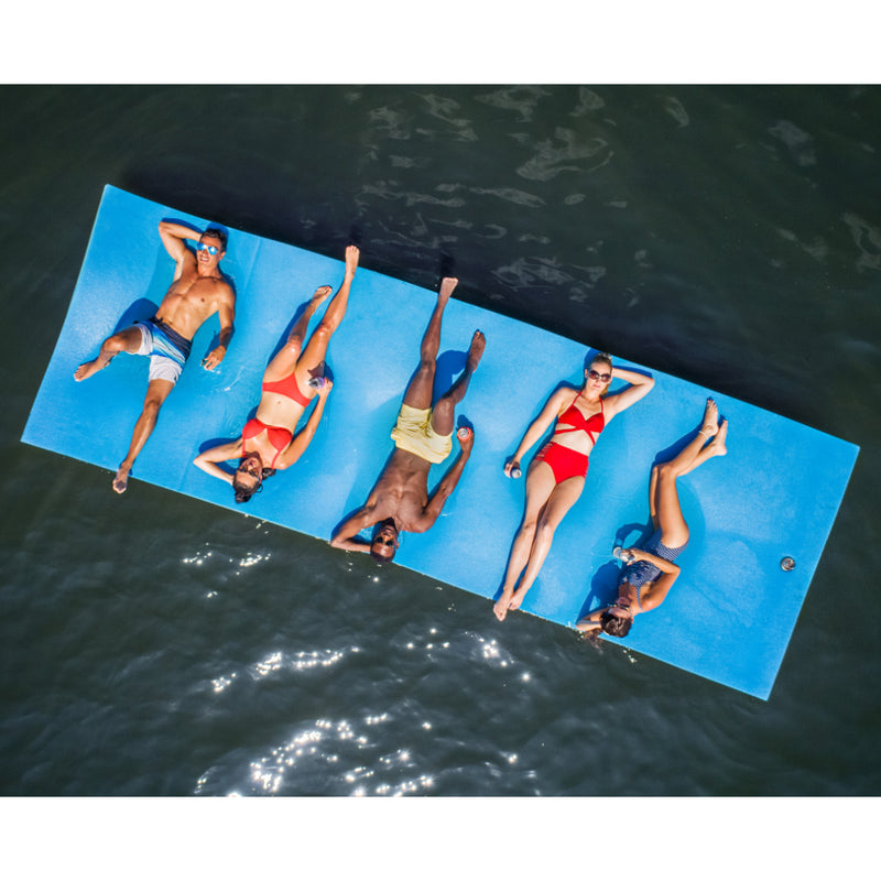Floatation iQ Floating Oasis 15 x 6 Ft Foam Island Water Lake Pad Mat, Pink Camo