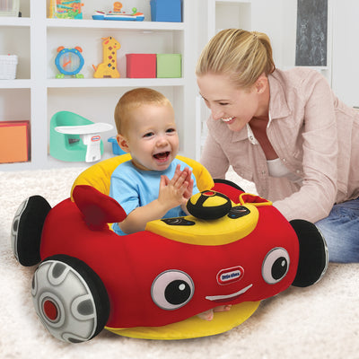 Little Tikes Cozy Coupe Plush Baby Toddler Lounger Floor Seat, Red Car (2 Pack) - VMInnovations