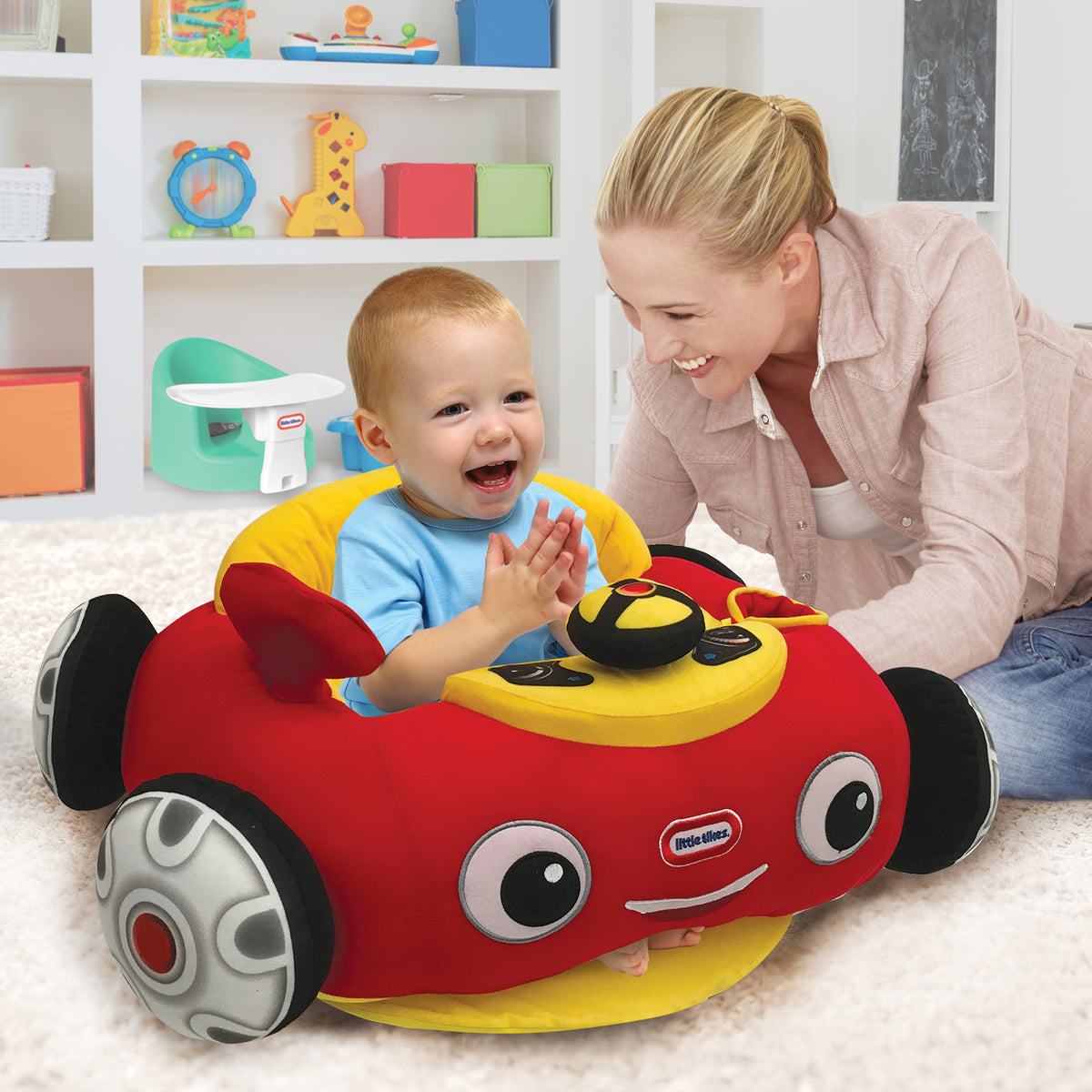 Little Tikes Cozy Coupe Plush Car Baby Toddler Lounger Floor Seat Toy, Red Car - VMInnovations