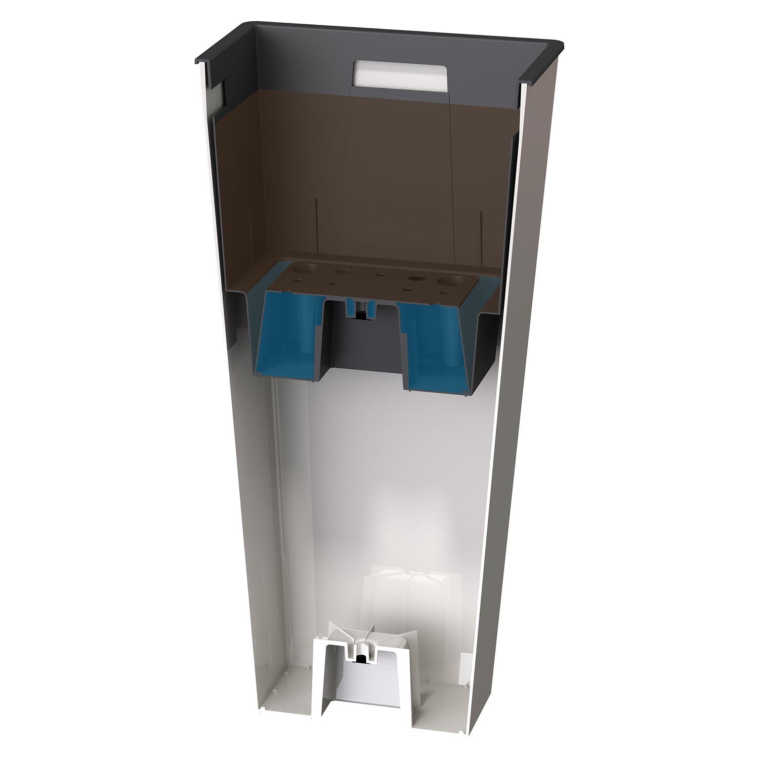 HC Companies 12 Inch Cascade Indoor or Outdoor Durable Square Planter, White - VMInnovations