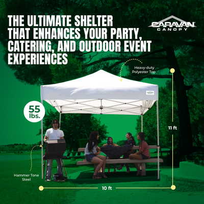 Caravan Canopy TitanShade 10 x 10 Steel Portable Instant Canopy, White (2 Pack)