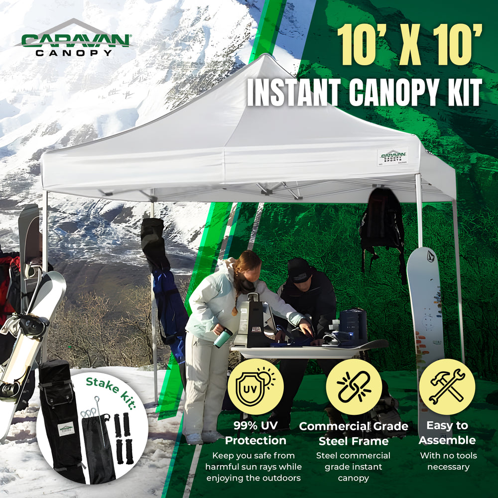 Caravan Canopy TitanShade 10x10 Steel Frame Instant Canopy Kit, White (Open Box) - VMInnovations