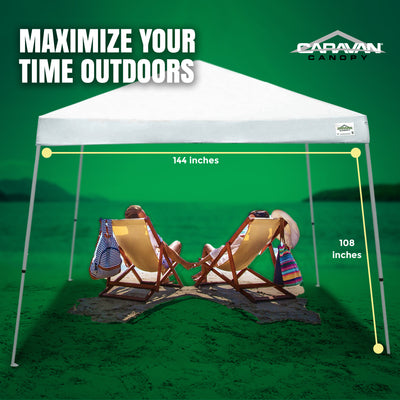 Caravan Canopy V Series 12 by 12 Foot Shade Instant Canopy Kit, White (Open Box) - VMInnovations