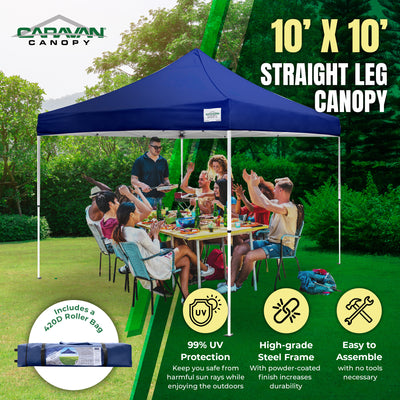 M Series Pro 2 10 x 10 Foot Shade Tent w/ Roller Bag, Navy Blue (Open Box)