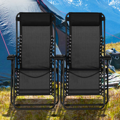 Caravan Sports Zero Gravity Outdoor Folding Patio Lounge Chair, Pair (Open Box)
