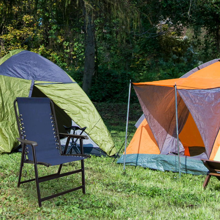 Caravan Canopy Suspension Portable Folding Sports Chair with Bungee System, Blue