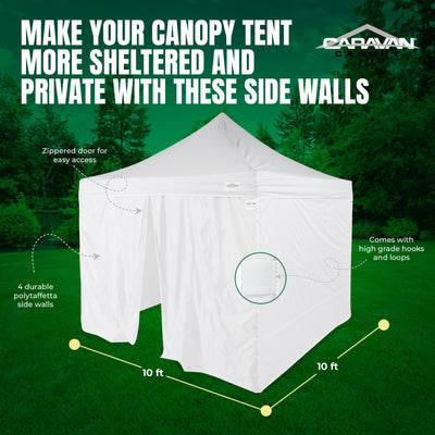 Caravan Canopy 10 x 10 Foot Commercial Tent Sidewall Set (Sidewalls Only) (Used)