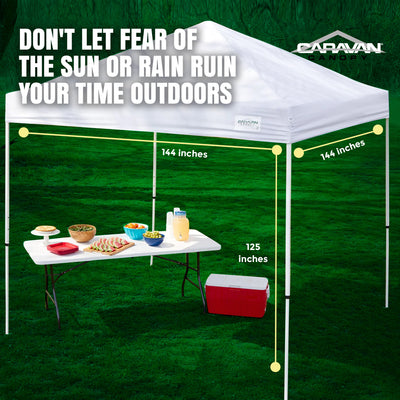 Caravan Canopy M Series Pro 2 12x12 Ft Instant Canopy, White (Open Box)