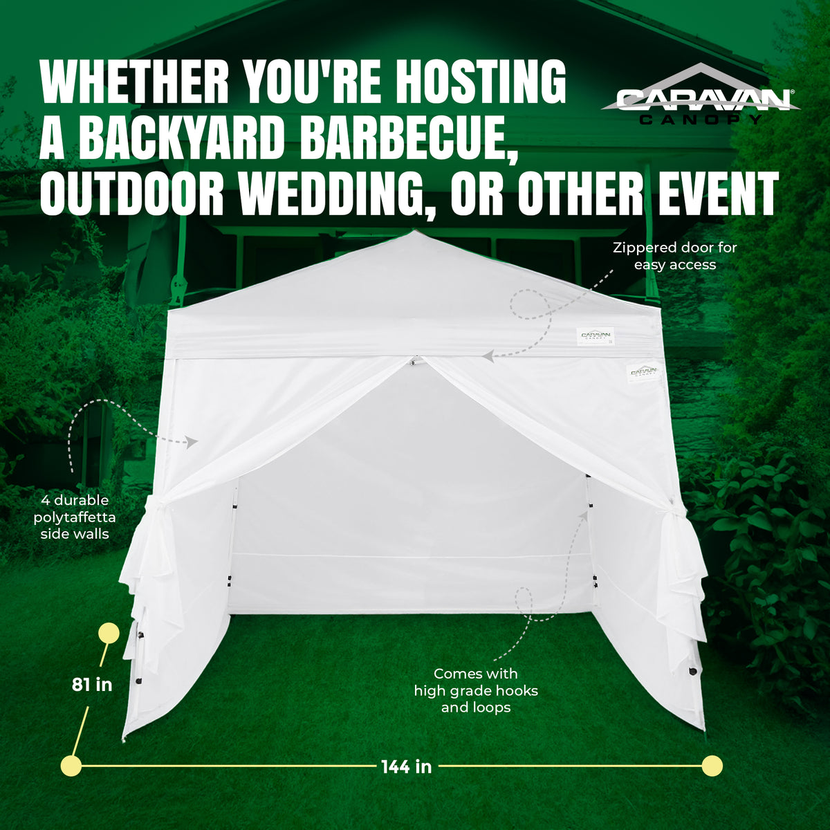 Caravan Canopy 12 x 12 Foot Tent Sidewalls (Accessory Only) (Open Box) (2 Pack)