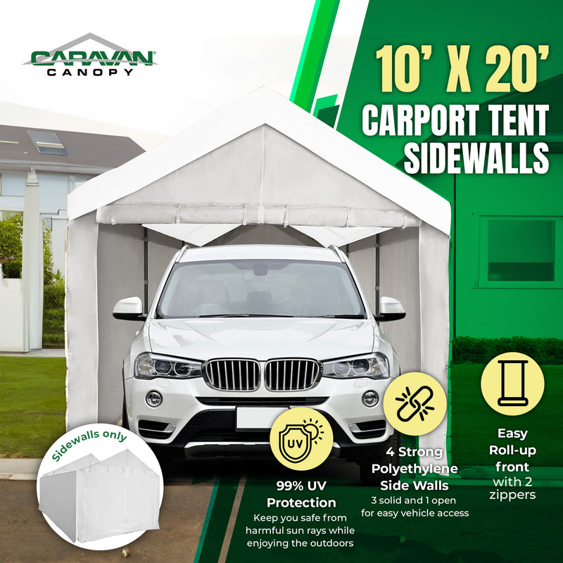 Caravan Canopy Domain Car Port 6 Leg Sidewalls w/o Frame/Roof (Open Box)(4 Pack)