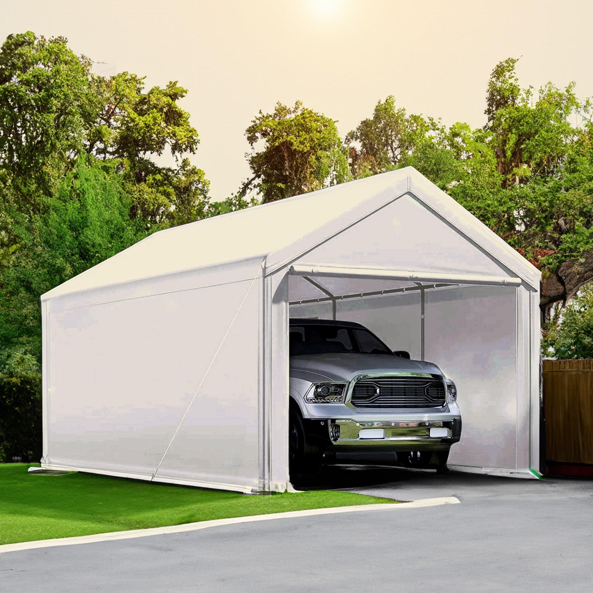 Caravan Canopy Mega Domain Carport 4 Sidewalls, Tan (Sidewalls Only) - VMInnovations