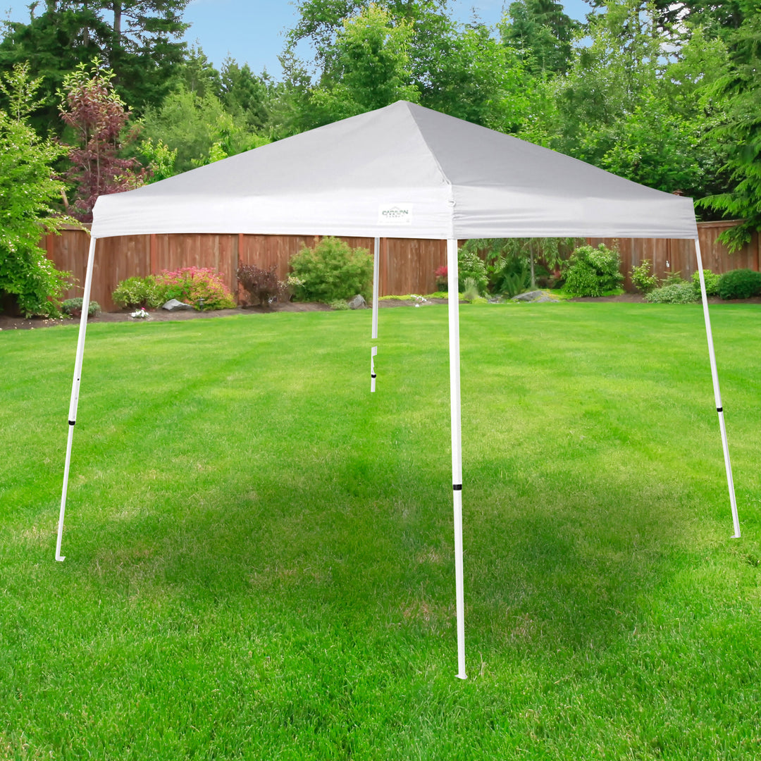 Caravan Canopy V Series 2 10' x 10' Entry Level Angled Leg Canopy, White (Used) - VMInnovations