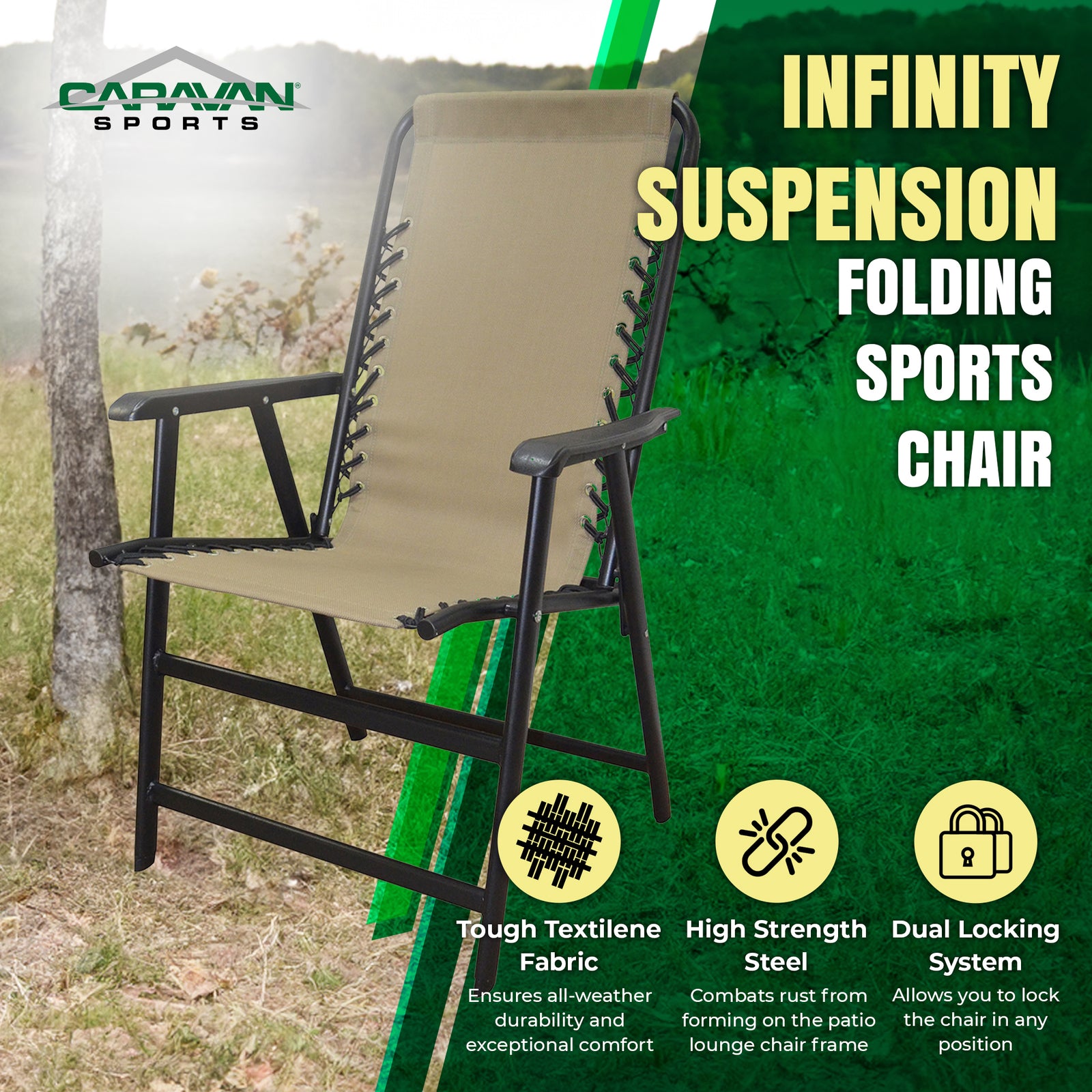 Caravan Canopy Infinity Suspension Portable Folding Sports Chair, Regular (Used) - VMInnovations