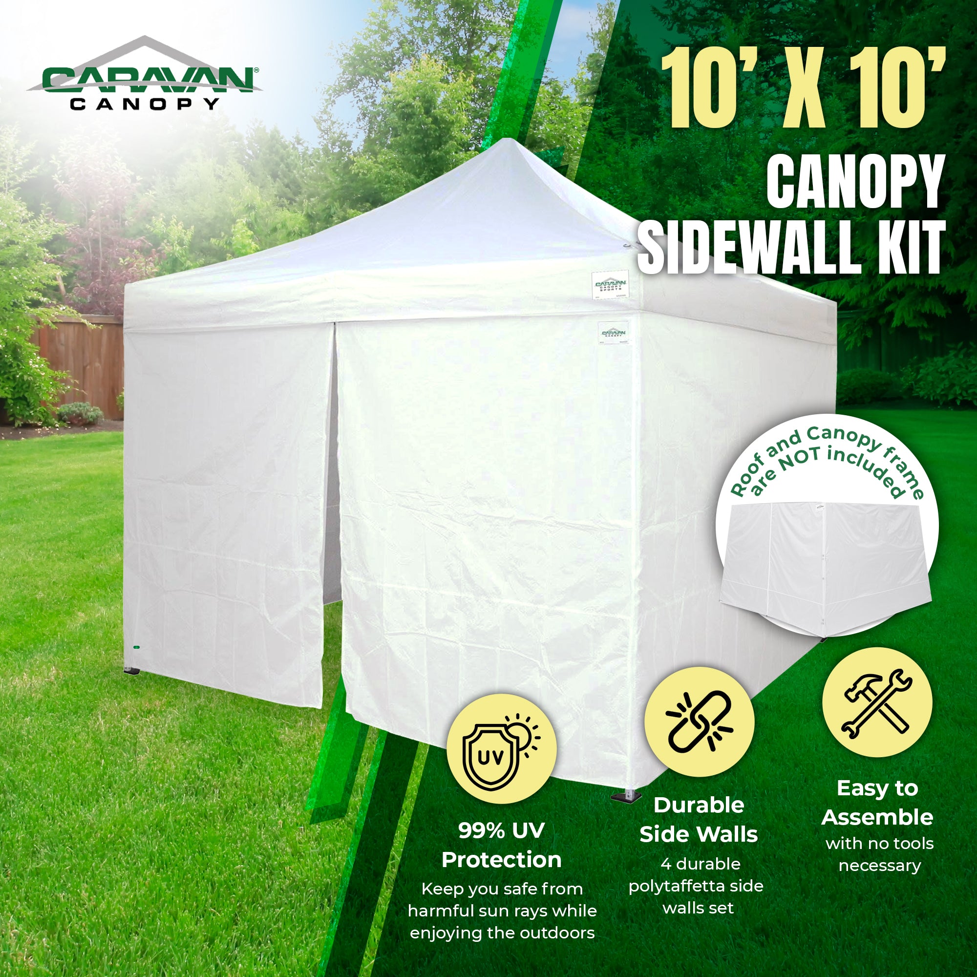 Caravan Canopy V/M Series Pro 10'x10' Tent Sidewalls w/o frame (Open Box) - VMInnovations