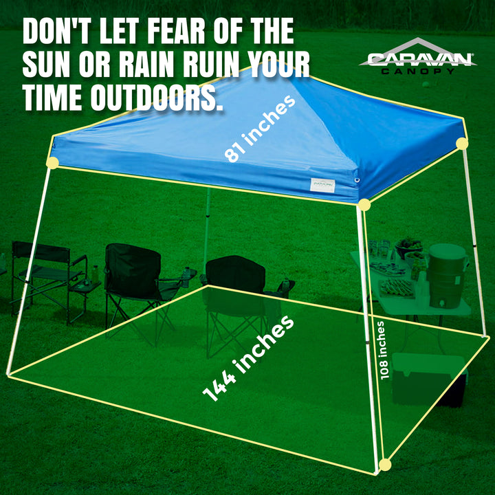 Caravan Series 2 Canopy V 12' x 12' Angled Leg Instant Canopy, Blue (Open Box)