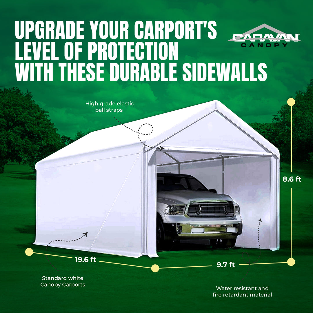 Caravan Canopy Domain 10' x 20' Straight Leg Canopy Tent Set, Sidewalls Only