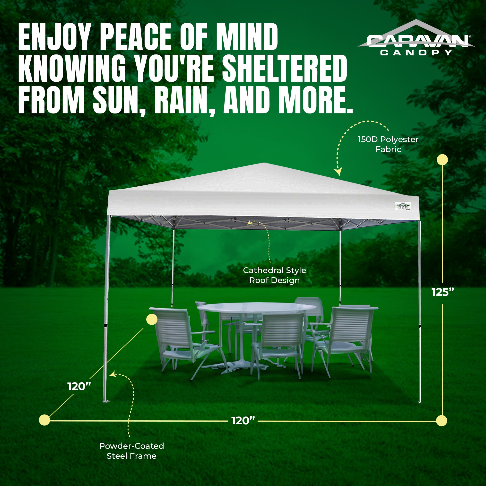 Caravan Canopy Sports V Series 2 Pro 10x10Ft Straight Leg Tent, White (Open Box)