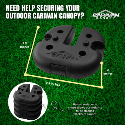 Caravan Canopy Durable Rubber 6 Pound Cement Canopy Weight Plates,4pk(For Parts)