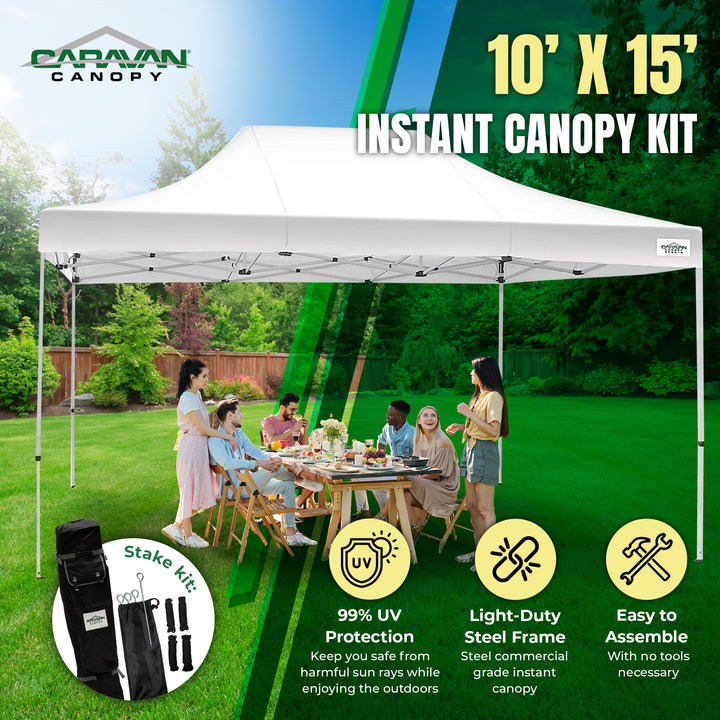 Caravan Canopy TitanShade 10 by 15 Foot Instant Steel Frame Canopy Kit, White