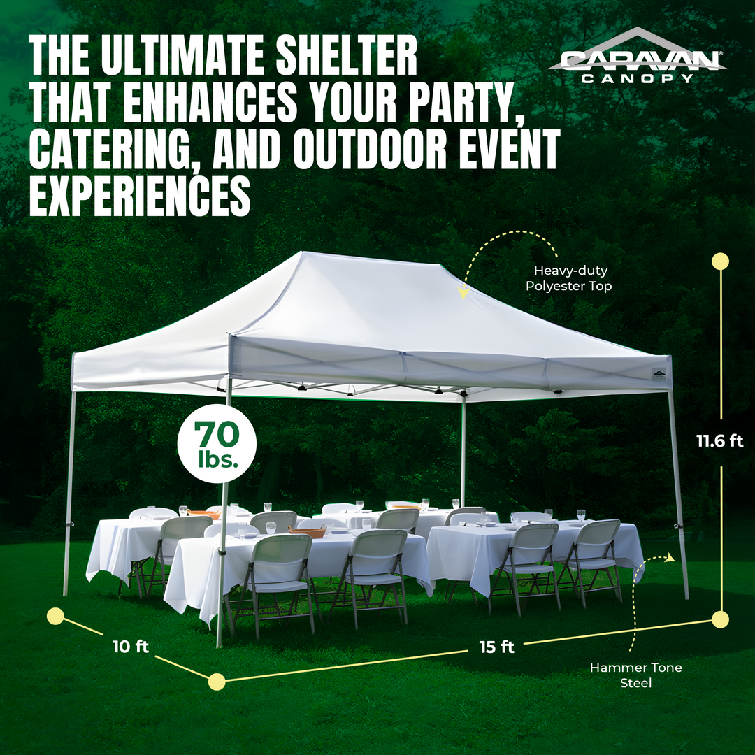 Caravan Canopy TitanShade 10 by 15 Foot Instant Steel Frame Canopy Kit, White