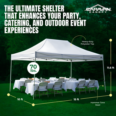 Caravan Canopy TitanShade 10 by 15 Foot Steel Frame Canopy Kit, White (Open Box) - VMInnovations