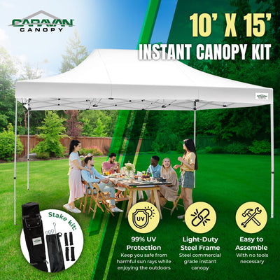 Caravan Canopy TitanShade 10 by 15 Foot Steel Frame Canopy Kit, White (Open Box) - VMInnovations