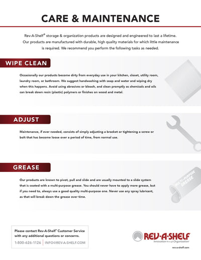 Rev-A-Shelf Single Pullout Trash Can, Reduced Depth, 35 qt., 4WCTM-1816DM-1