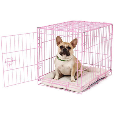 Carlson Pet Products Small Portable Single Door Dog Crate Kennel, Pink(Open Box)