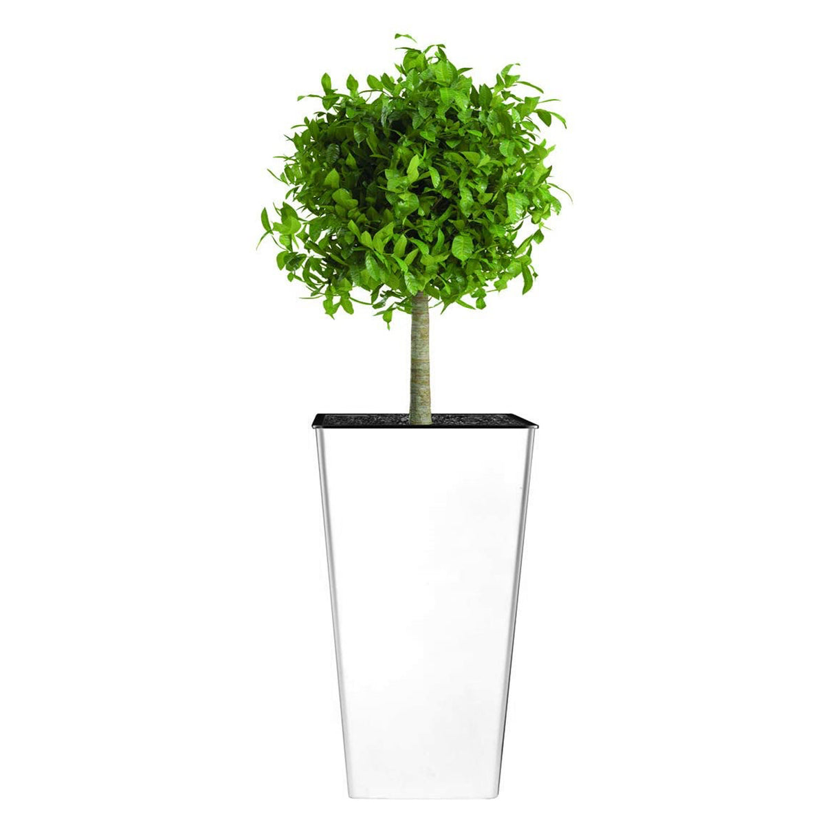HC Companies 12 Inch Cascade Indoor or Outdoor Square Planter, White (Open Box)