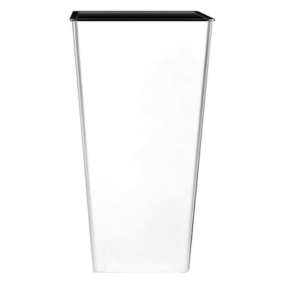 HC Companies 12 Inch Cascade Indoor or Outdoor Durable Square Planter, White - VMInnovations