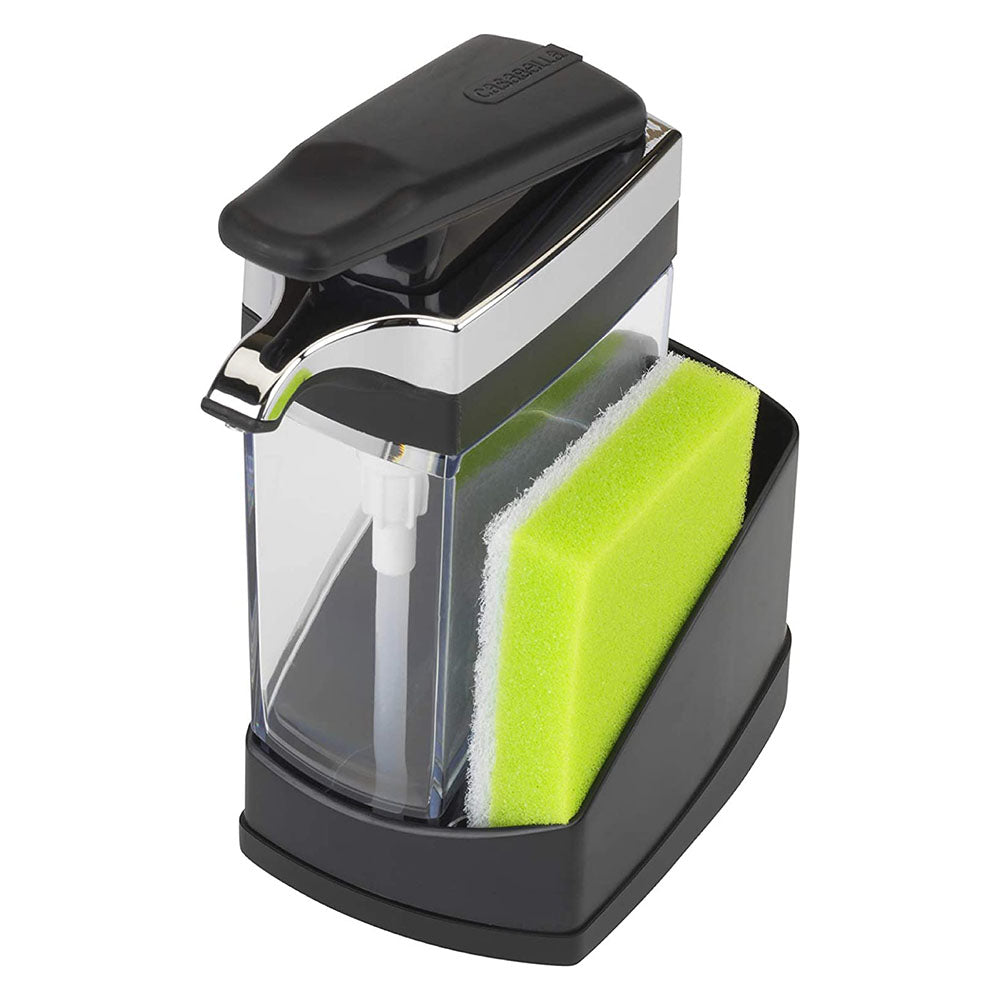 Casabella Hand Pump Sink Sider Solo with Sponge Compartment, Black (Open Box)