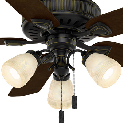Casablanca Ainsworth 54 Inch Ceiling Fan w/ Light & Pull Chain, Black (Open Box)
