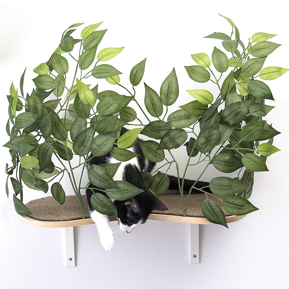 On2Pets Floating Cat Climbing Hanging Wood Wall Shelves Set of 2 (Open Box)