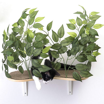 On2Pets Floating Cat Climbing Hanging Wood Wall Shelves Set of 2 (Open Box)