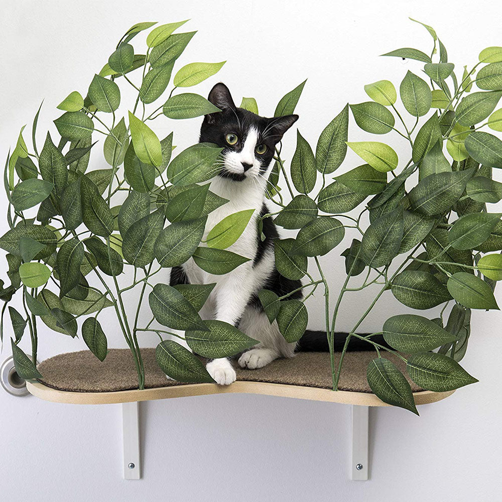 On2Pets Floating Cat Climbing Hanging Wood Wall Shelves Set of 2 (Open Box)