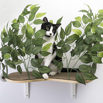 On2Pets Floating Cat Climbing Hanging Wood Wall Shelves Set of 2 (Open Box)