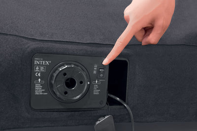Intex Twin Classic Pillow Rest Air Mattress Bed & 120V Cordless Electric Pump
