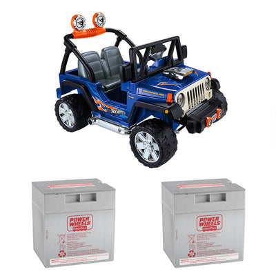 Power Wheels Hot Wheels Jeep Wrangler 12V Ride-On + Replacement Battery (2 Pack) - VMInnovations