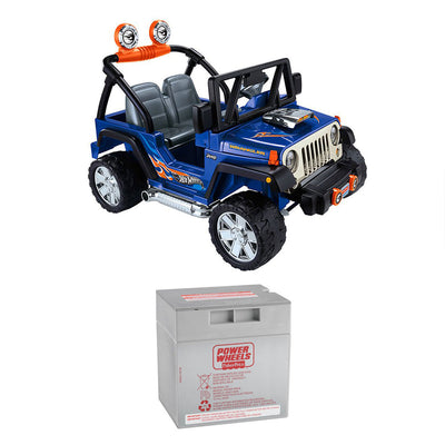 Power Wheels Hot Wheels Jeep Wrangler 12 V Ride-On + Replacement Battery